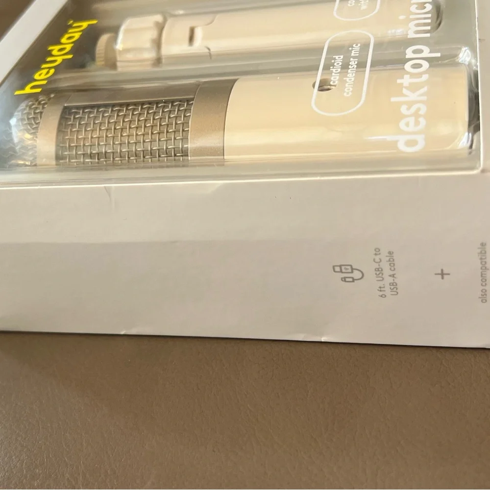 Heyday Gold and Cream Desktop Microphone